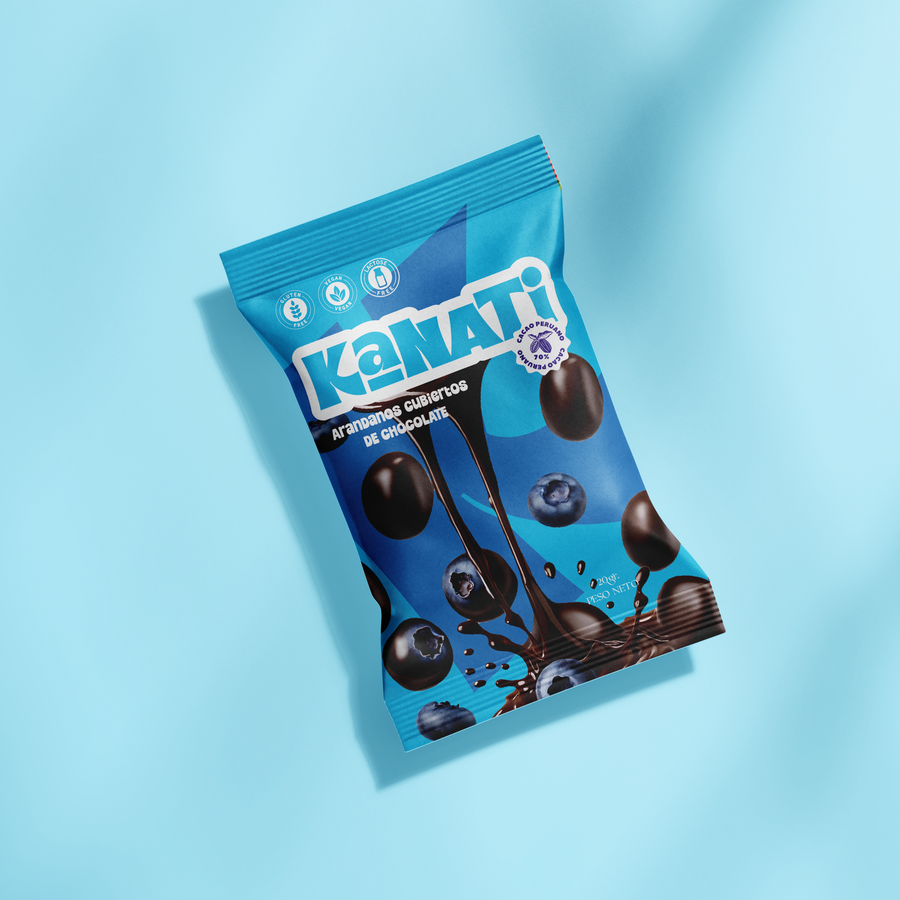 Arándanos recubiertos de 70% cacao - 20g
