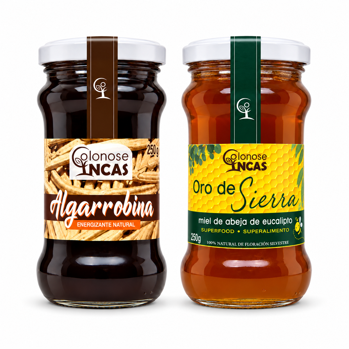 Algarrobina y Miel de Abeja 250 g Dúo Batidos – Miel de eucalipto