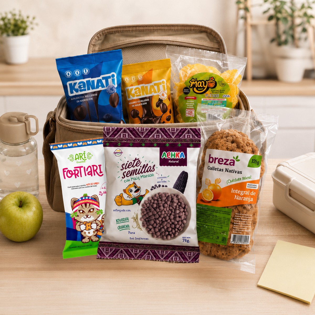 Selección de snacks saludables Kanati