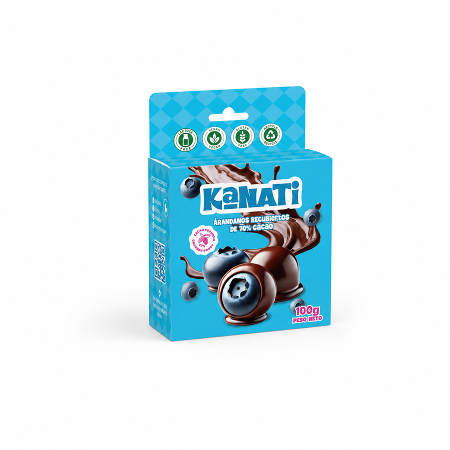 Arándanos recubiertos de 70% cacao - 100g