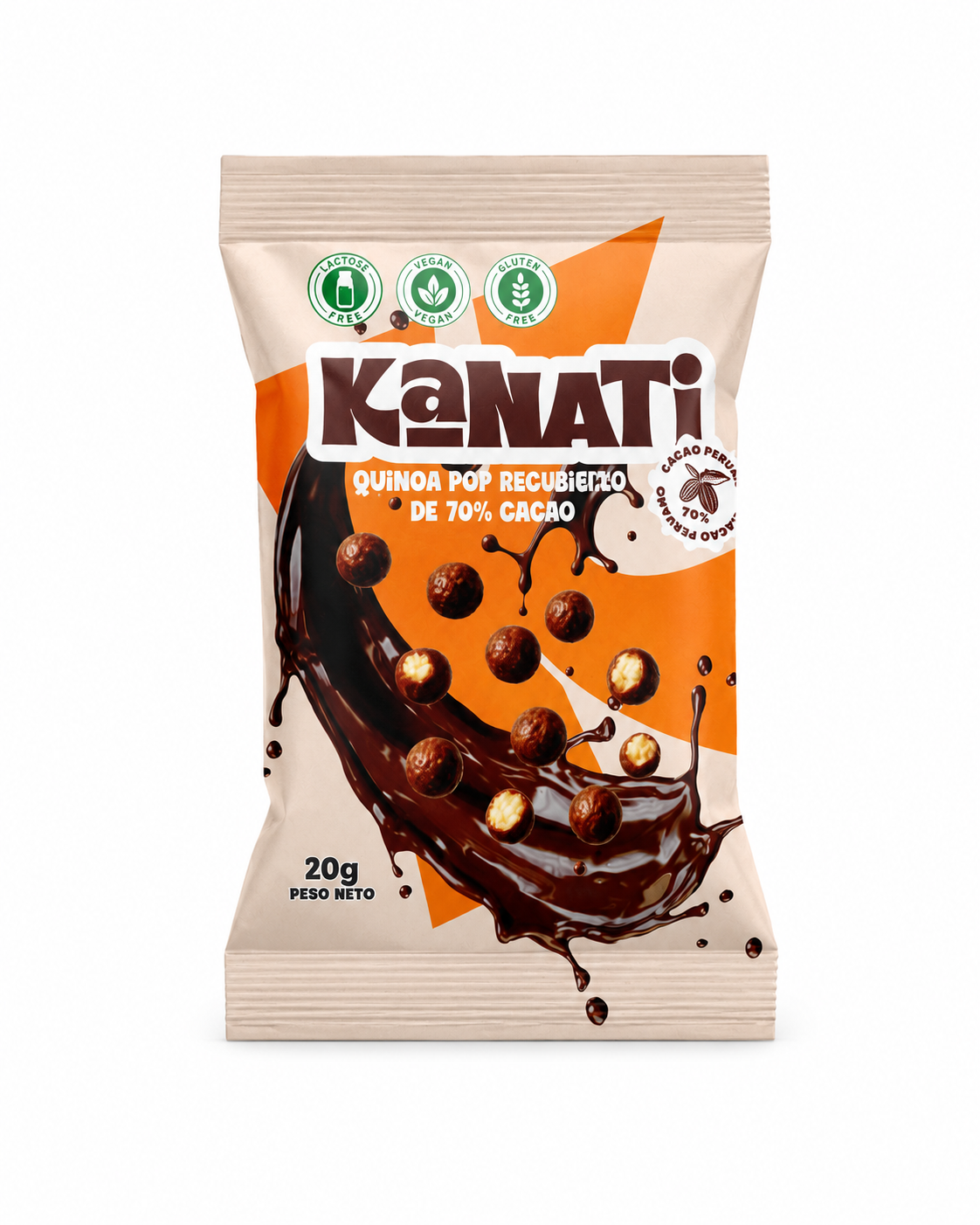 Quinua Pop con Chocolate 70% Cacao 20 g – Kanati