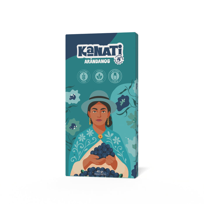 Tableta de Chocolate con Arándanos 62% Cacao – 40 g
