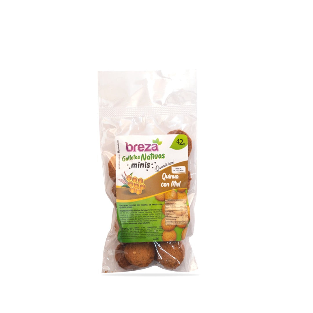 Mini Galletas sin Octógonos 42 g – 9 sabores – Quinua con miel