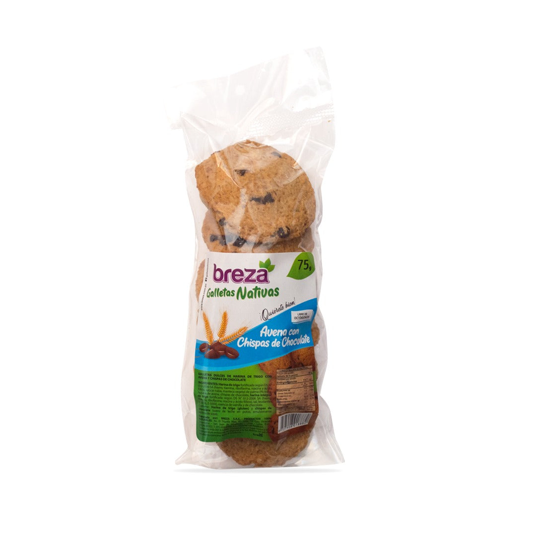 Galletas sin Octógonos 70 g – 9 sabores – Avena con chispas de chocolate