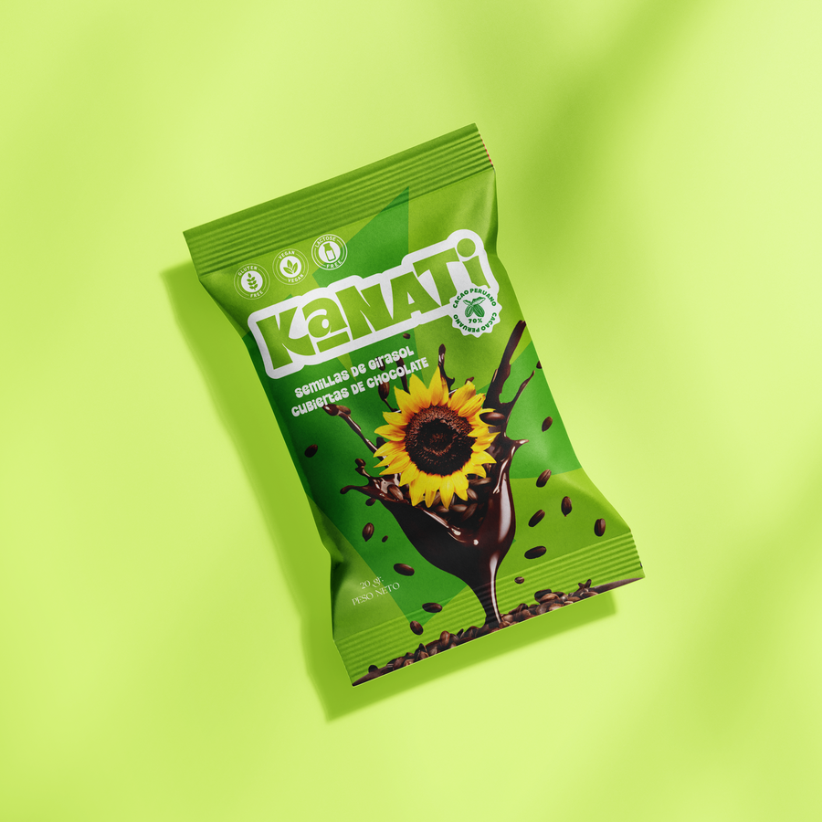 Semillas de girasol recubiertas de 70% cacao - 20g